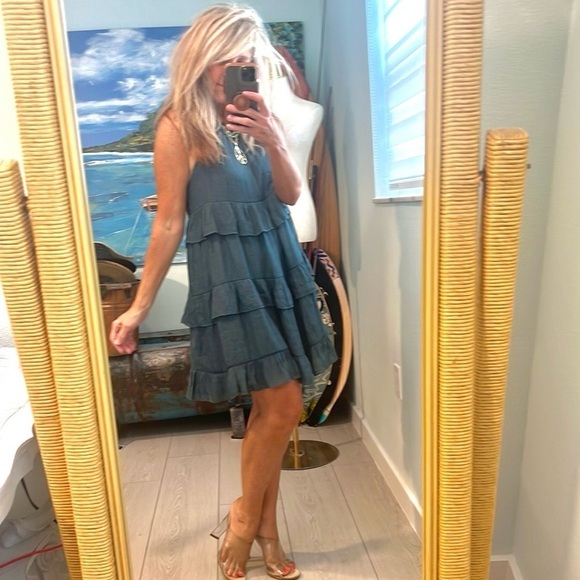 Listicle®, Ladies' Halter Cafe Dress,Tiered Softly Ruffled,Tie-Neck,Lined,Size S - Picture 15 of 15